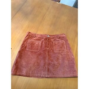 BLANKNYC Leather Mini Skirt Copper Bronze Pockets A Line Casual‎ Fashion